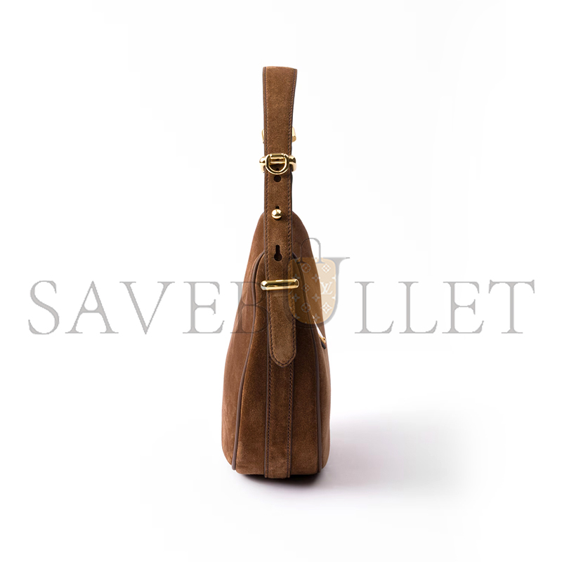 Pra*a arquÉ suede shoulder bag 1bc194 (22.5*18.5*6cm)